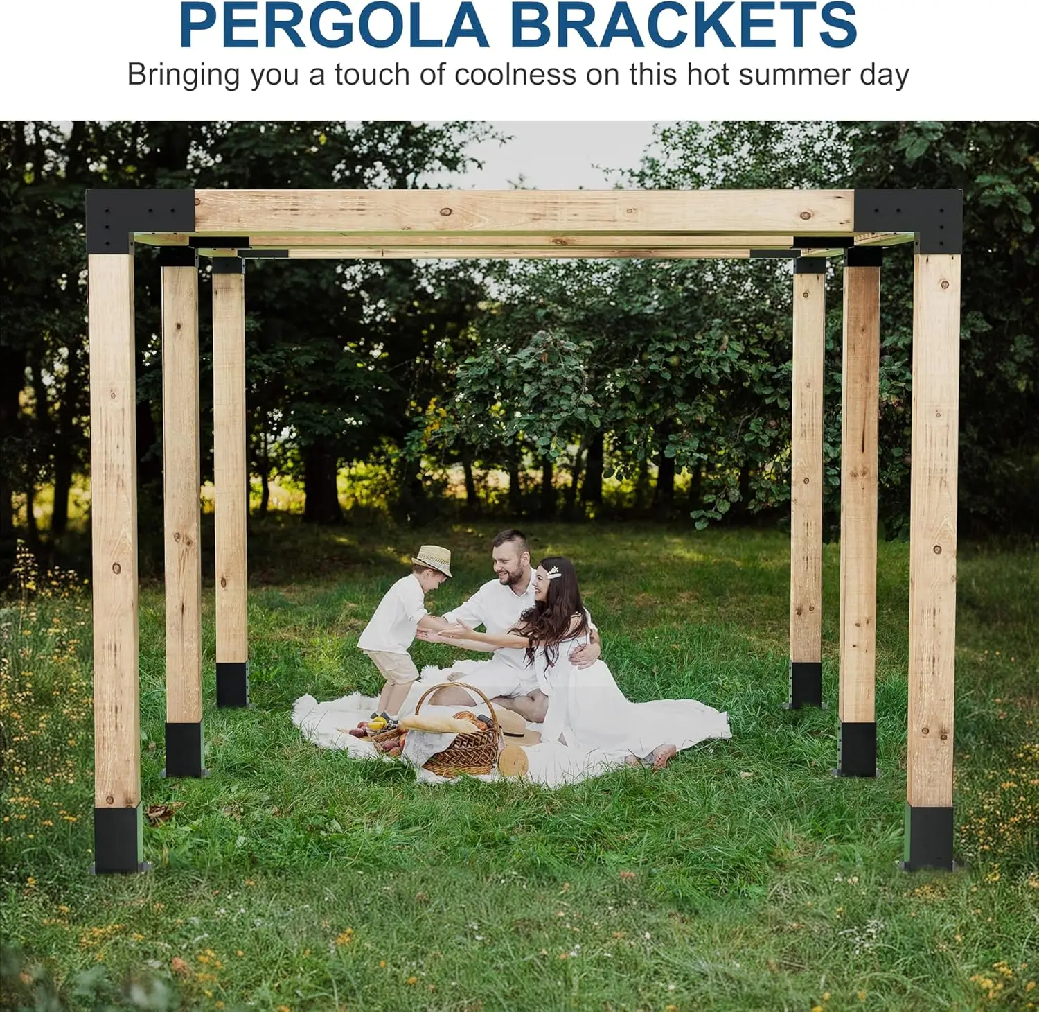 4X4 Pergola Bracket Kit, Wooden Pergola Kit With Gazebo Brackets – Perfect For Outdoor Environment Enhancements