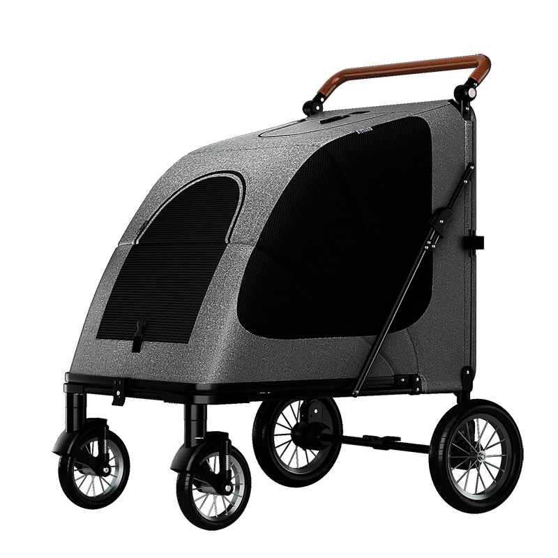 

Factory Wholesale High Quality Large Dog Stroller Luxury 4 Wheels Pet Stroller Cat Dog Trolley for Dog