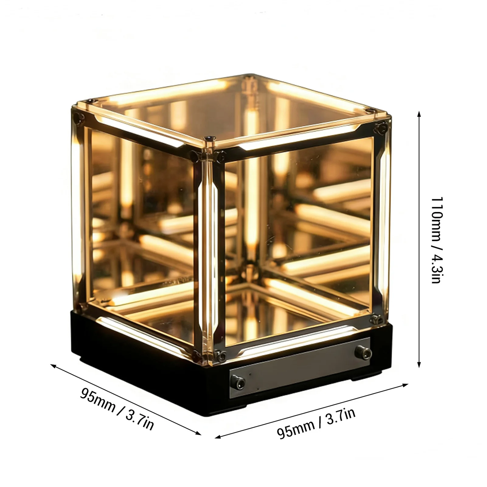 4D Mirror Table Lamp LED Light Acrylic Mood Night Light 4D Space Ambient Light Home Decoration Supplies USB C Rechargeable ﻿