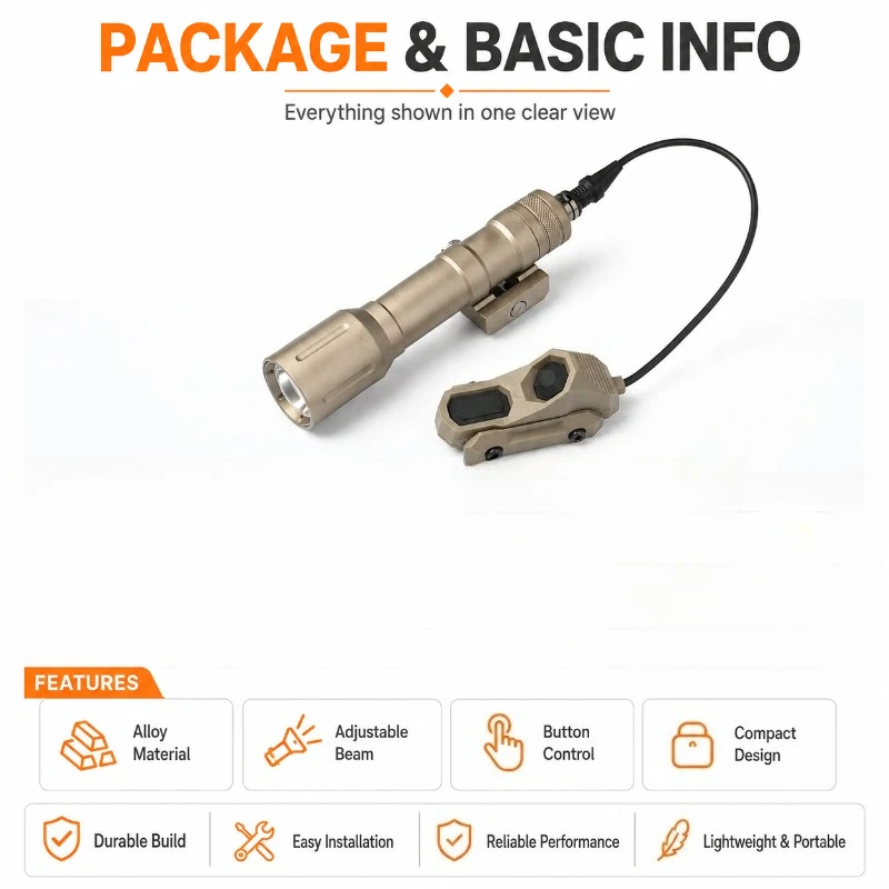 Compact Beam Adjustable Torch with External Remote Button - Collection Model Parts