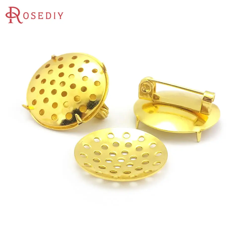 5 Sets 18MM 25MM 30MM Brass Combinable Round Brooch Base Brooch Pins Settings Diy Jewelry Making Supplies Accessories