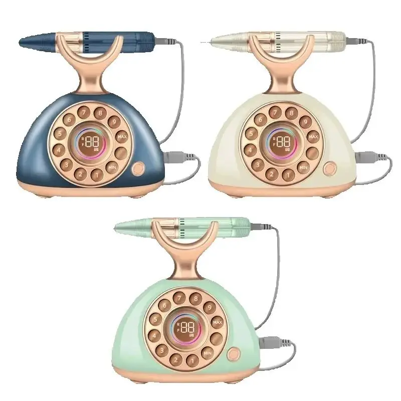 

Professional 35000rpm High-Speed Retro Style Manicure Kit - No Vibration Telephone Design Nail Trimmer Nail Care Tool