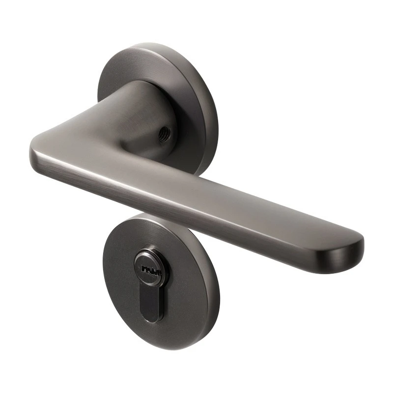 

1 set of zinc alloy silent door locks modern and minimalist indoor bedroom solid wood door handle lock with key included