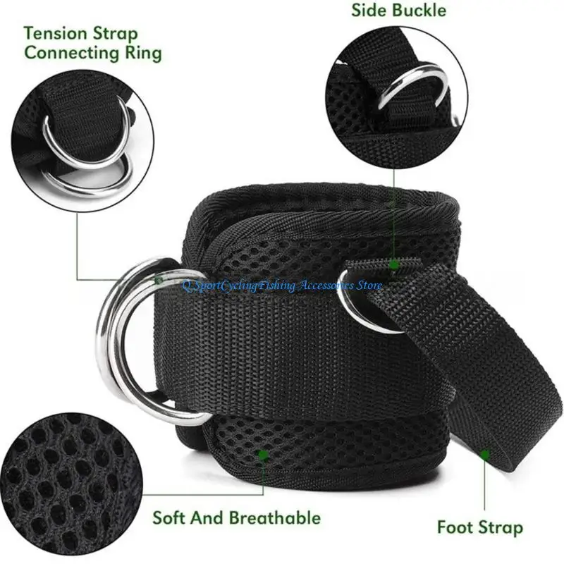 

Ankle Straps Gym Ankle Cuffs Foot Buckle for Glute Exercises Full-Body Workouts