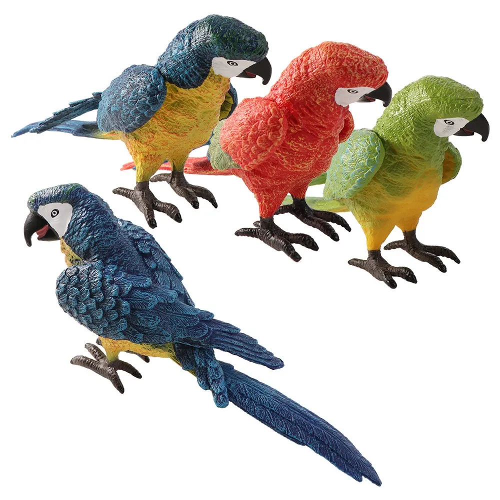 Children Cute Artificial Parrot Model Creative Vivid Lawn Figurine Simulated Fake Animal Sculpture Garden