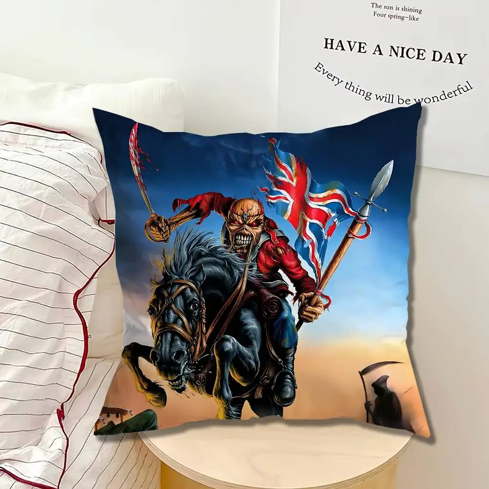 Eddie The Head Band I-Iron M-Maiden Pillow Case Square Bedroom Sofa Leisure Comfort Cushion Car Home Decoration