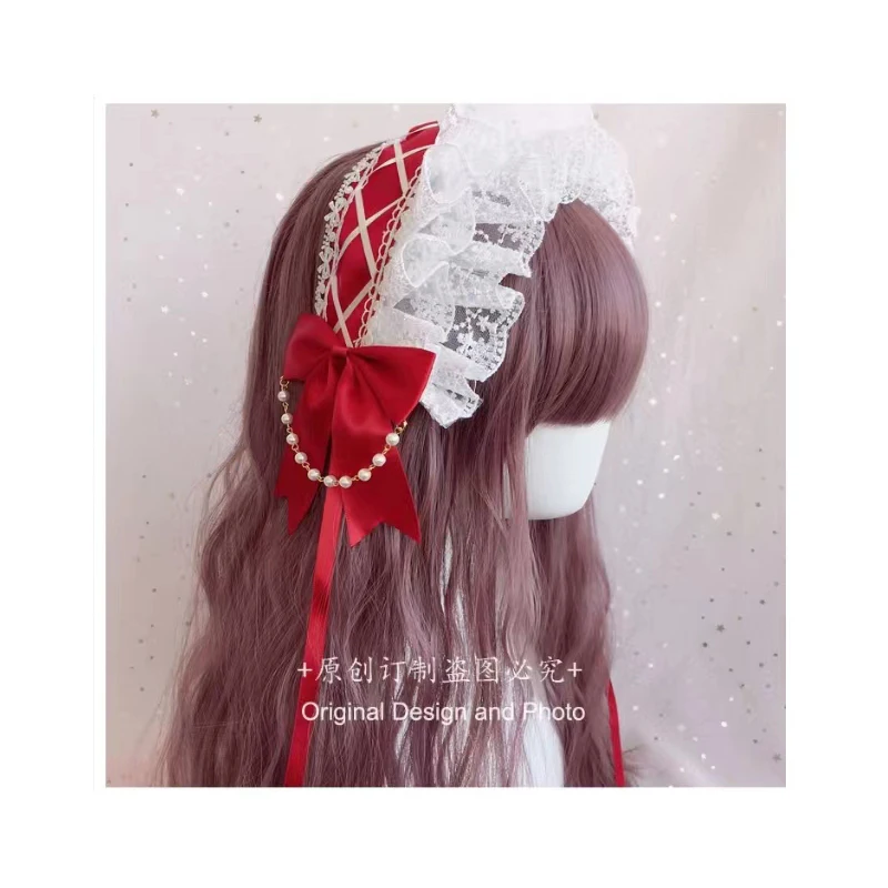 Lolita hairband Lolita accessories girl lace ribbon Japanese style anime sweet and cute lolita hair accessories