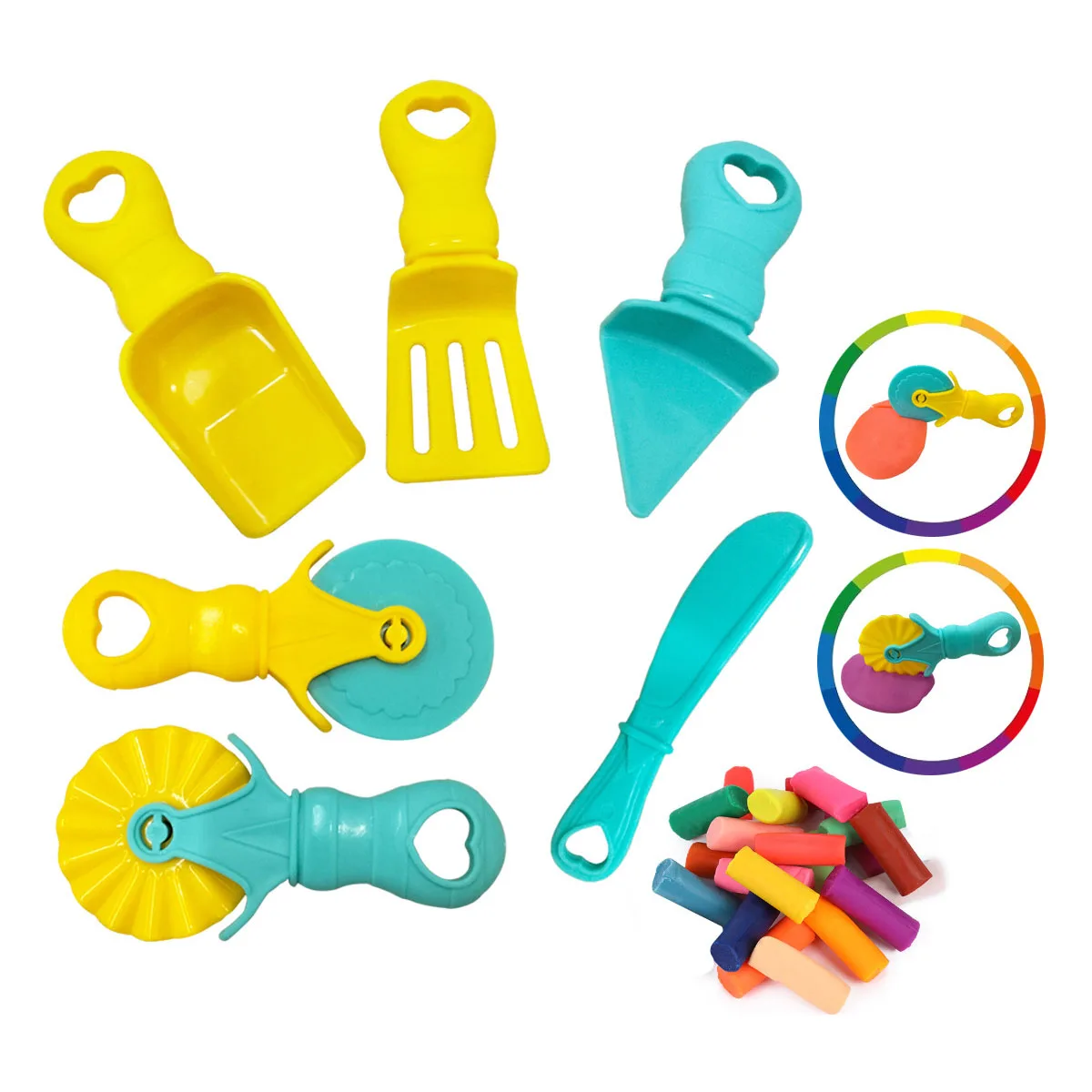 Dough Play Tool for Kids Cartoon Roller Cutter Playdough Clay Accessories Plasticine Set Knife Mould Early Education Toy