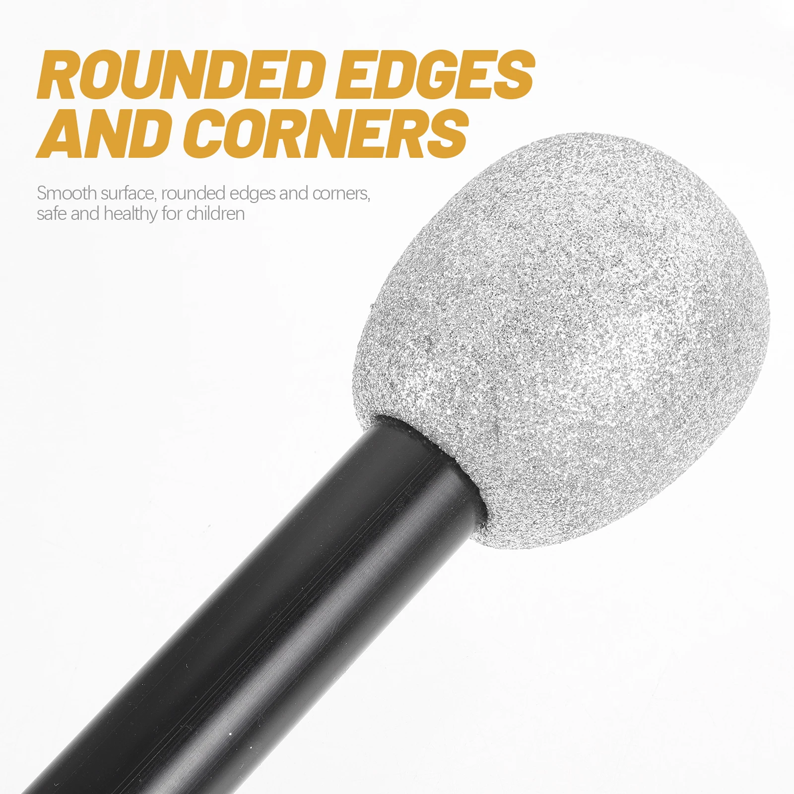 

Glitter Foam Microphone for Kids Microphones Inflatable Sparkly Silver Toy Child
