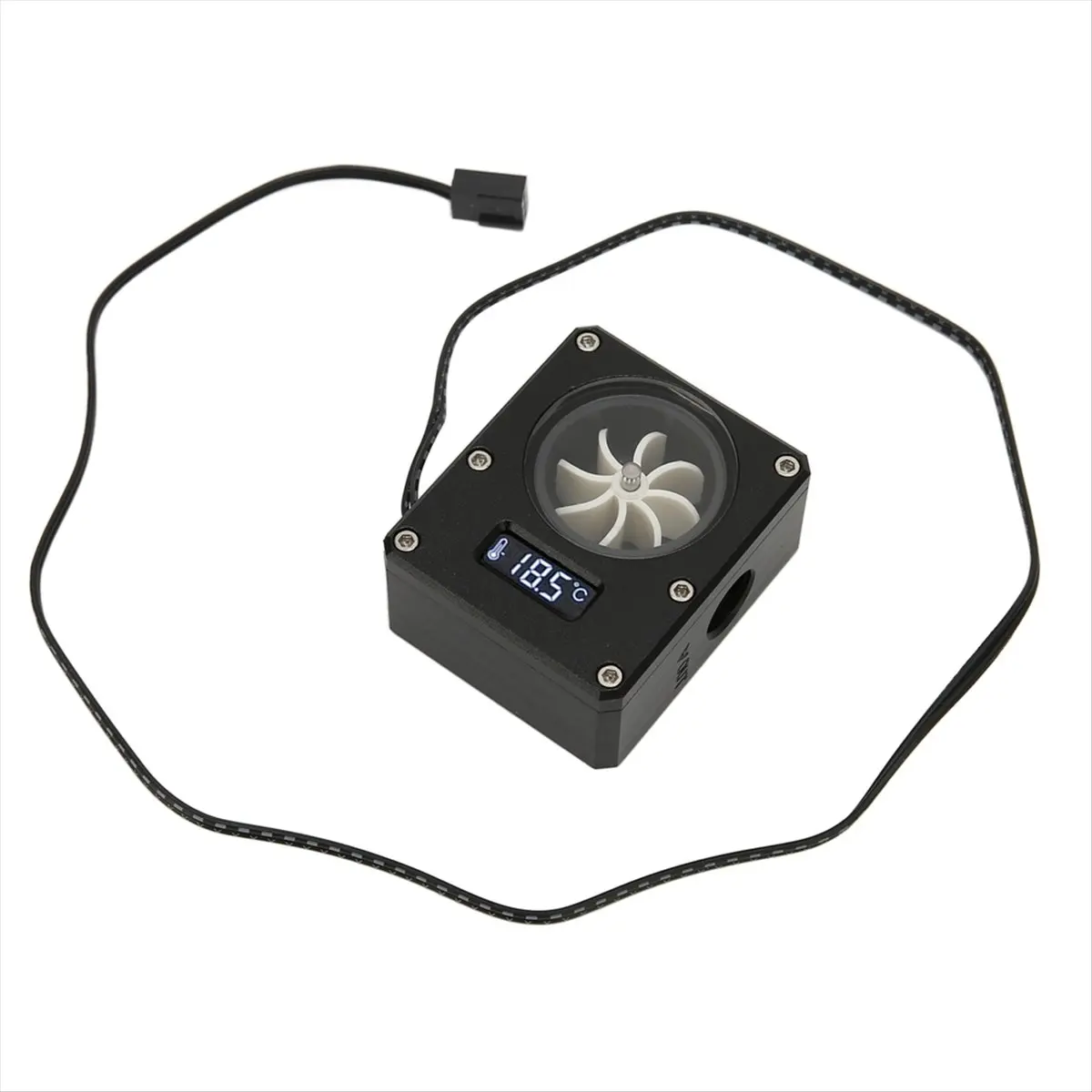 PC Water Cooling Flow Meter Indicator 12V Small 3pin Interface G1/4 Thread Pom Rustproof Computer Flow Meter Silver