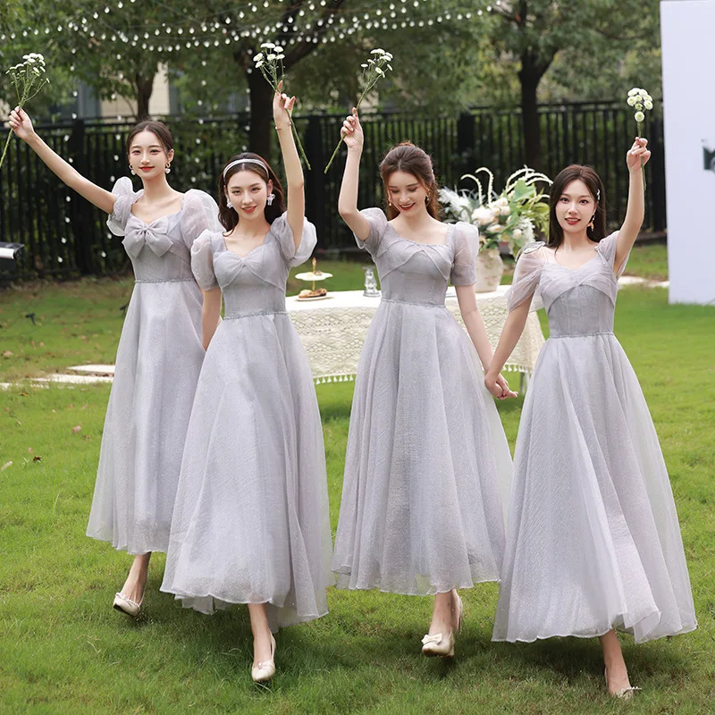 

Bridesmaid Dress Sisters Group 2025 New Spring and Autumn Senior Grey Minority Can Wear Korean Evening Dress At Ordinary Times