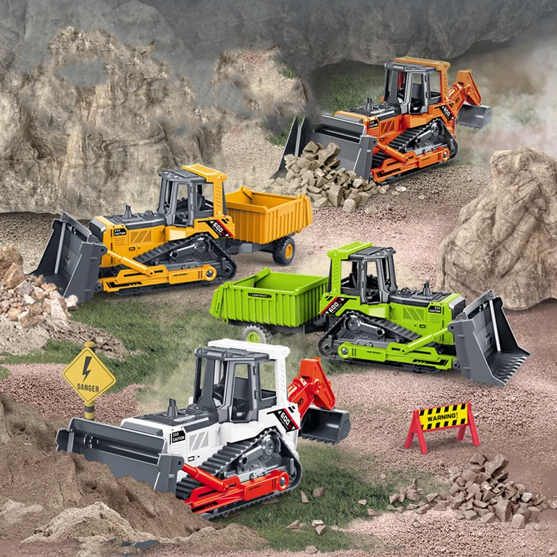 

1pcs Inertia Engineering Car Toys Simulation Bulldozer Excavator Model Simulation Double-headed Bulldozer Car Children's Toys