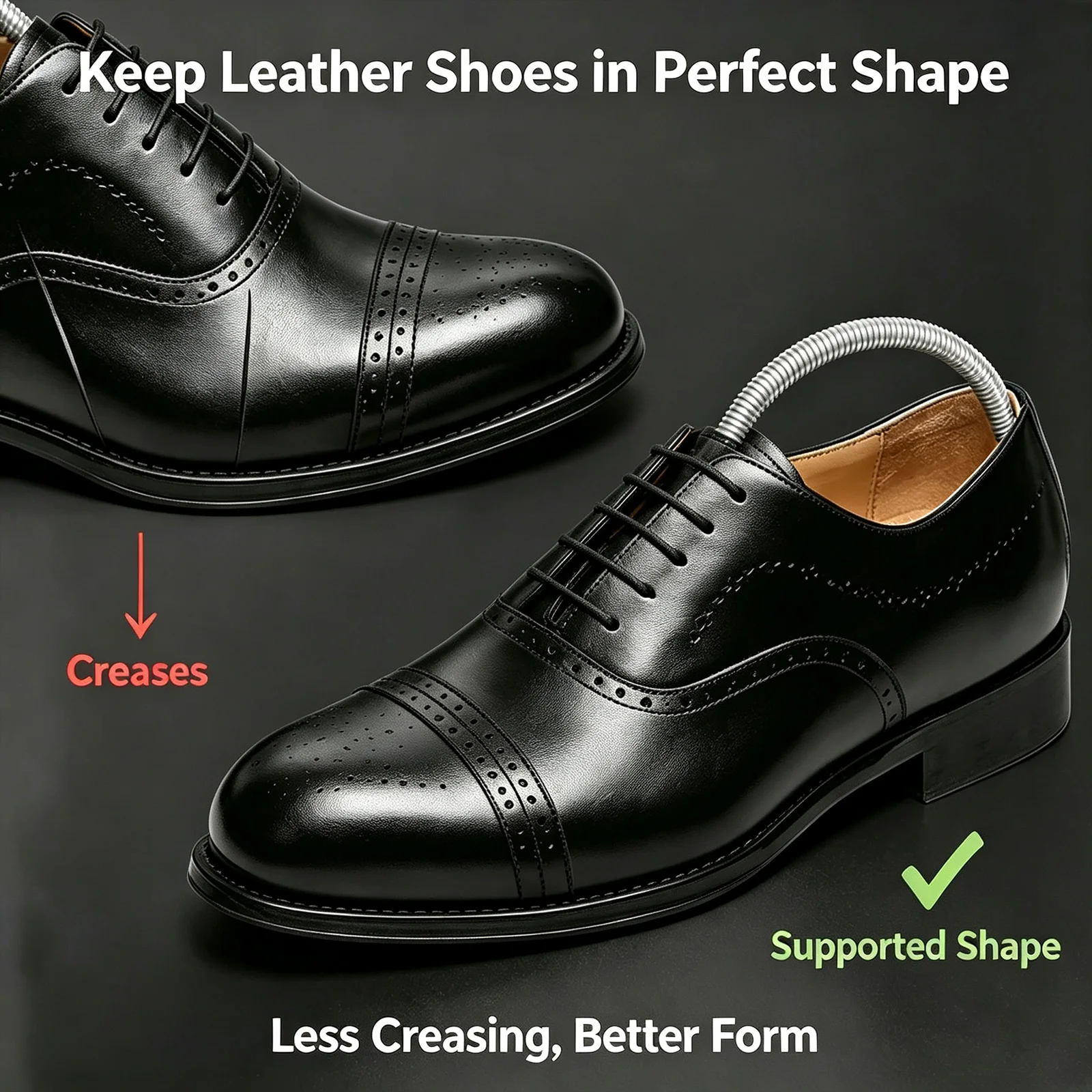 Hot Spring-Loaded Shoe Stretcher Adjustable Shoe Trees Anti-Wrinkle Shaping Anti-Deformation Inner Support Shoe Lasts Men 1 Pair