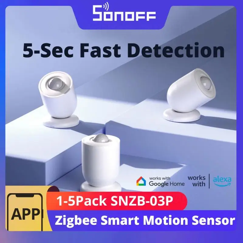 SONOFF SNZB-03P Zigbee Motion Sensor 110° Smart Home Aecurity Works With ZBBridge-P/ZBDongle-E/NSPanel Pro/iHost Via EWeLink APP