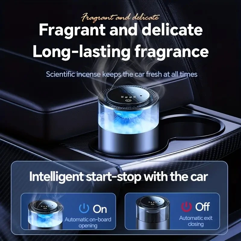معطر هواء للسيارة الذكية، موزع عطور كلاود ميست قابل لإعادة الشحن، 3 مستويات قابلة للتعديل، طقم مرطب داخلي للسيارات