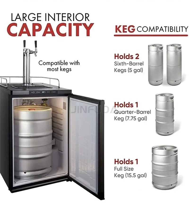 Multifunction Full Size Beer Kegerator Refrigerator Beer Keg Cooler Draft Beer Dispenser With Digital Display