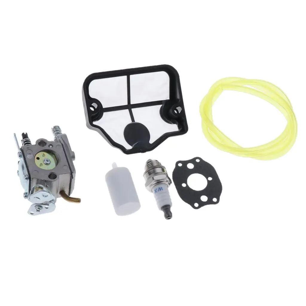 Chainsaw Replacement Carburettor with Air Filter Spark Plug Fuel Line Metal Gasket Service Parts Kit