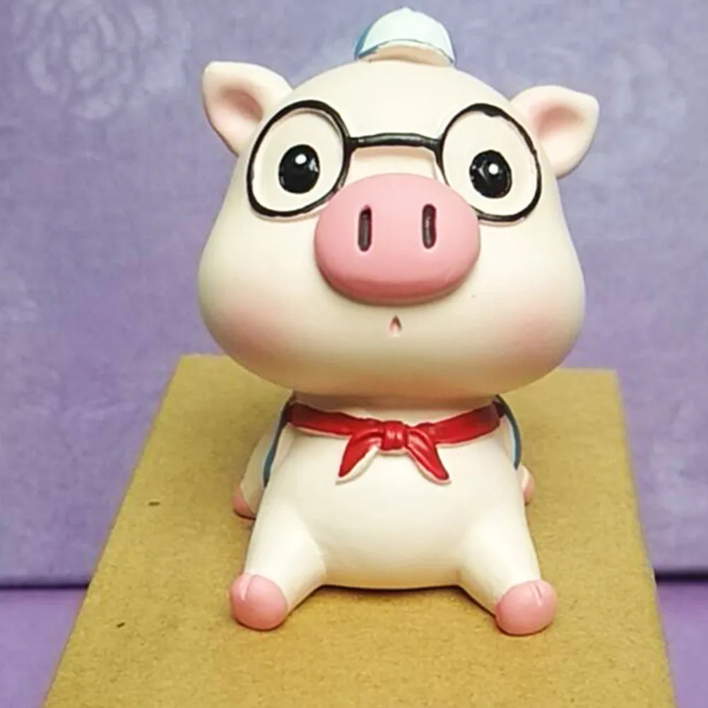 Cute Resin Pig Miniature Ornament – Small Piggy Figurine for Desktop, Home & Garden Decor