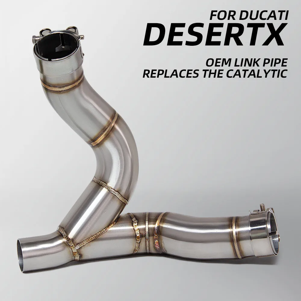 

Для Ducati OFF-Road Moto Desert X 950 DesertX950 2022 2023 2024 Escape Middle Link Pipe из нержавеющей стали, оригинальная мотоциклетная трубка для грязи