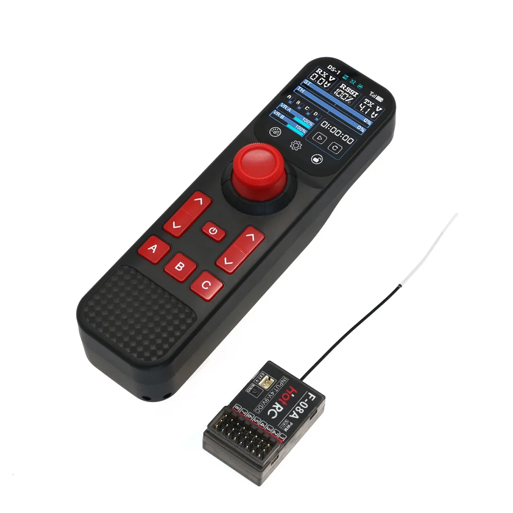 Hotrc DS-800 2.4ghz 8ch fhss controle remoto F-08A f08a receptor tela colorida para modelo rc carro/trabalho/barco de pesca cortador de grama