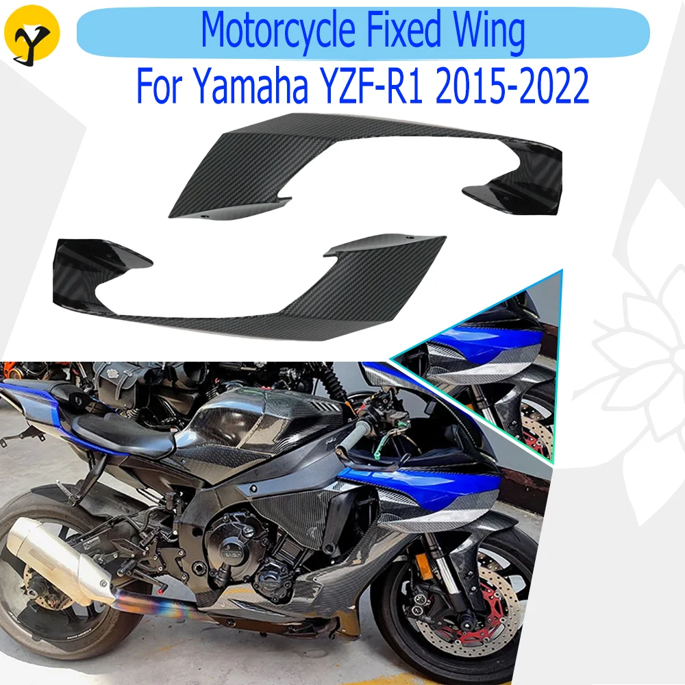 Motorcycle Winglets For Yamaha YZF-R1 2015 2016 2017 2018 2019 2020 0221 2022 Fixed Side Wing Spoilers Fairing Accessories YZFR1