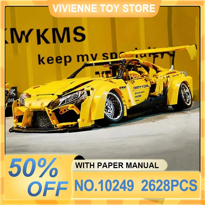 

KBOX 10249 MOC Super Sports Car Hypercar Model Building Blocks 1:10 High-tech Vehicle Bricks Puzzle Toy Christmas Gifts For Kids