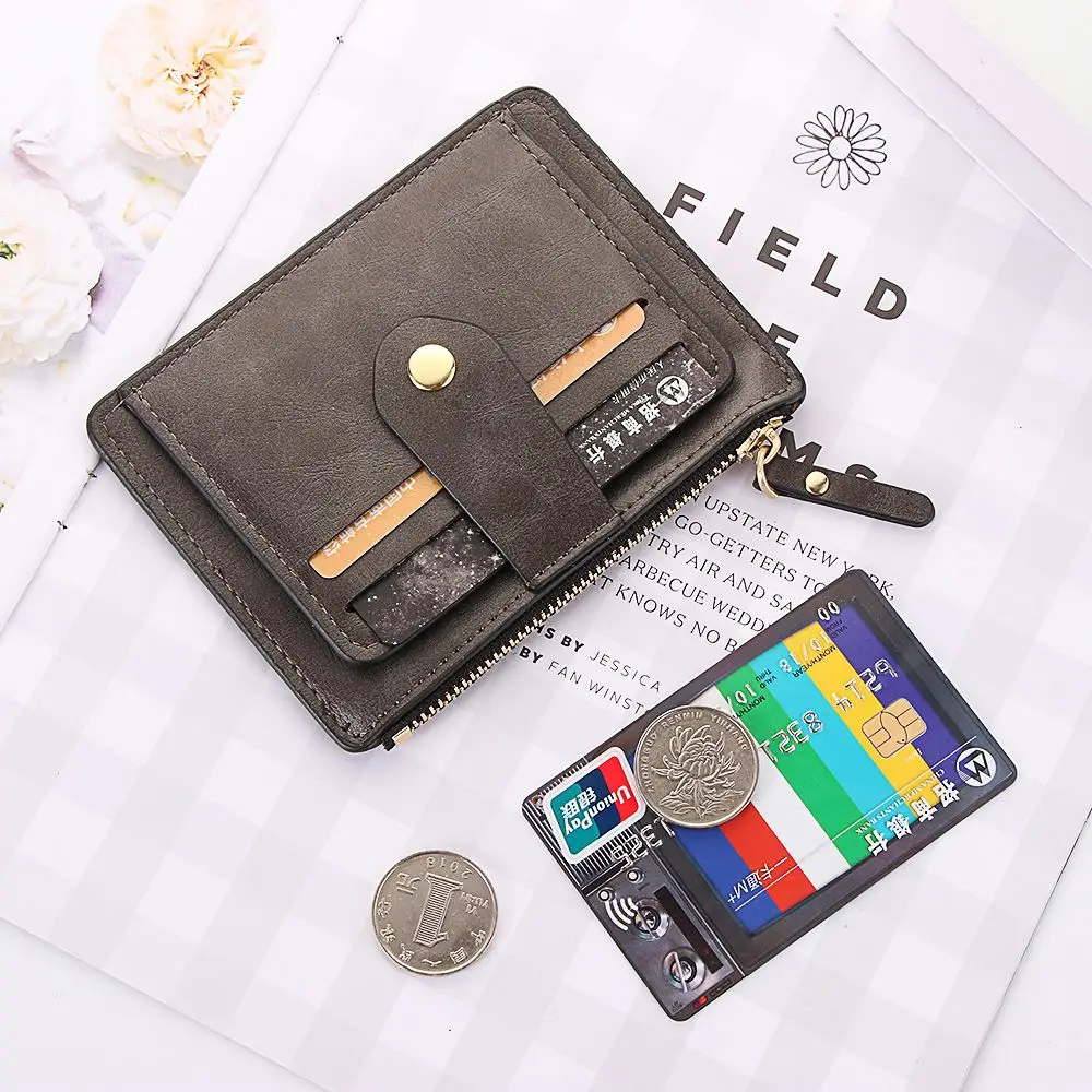 Slim Coin Purse Business Small Wallet Card Holder Leather ID Credit Case