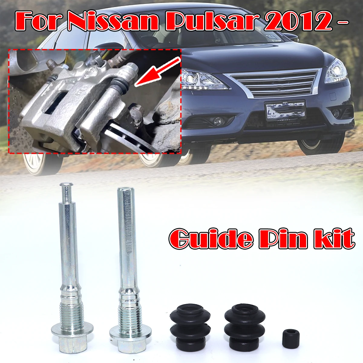 

1kit Rear Brake Caliper Cylinder Slider Guide Pin For Nissan Pulsar 2012 - Left Right Disc Housing Bolt Spare Parts Accessories