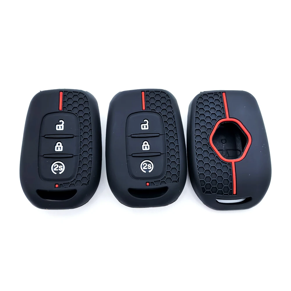Funda para llave de coche para Renault Kwid, símbolo de tráfico para Dacia Sandero Logan Duster 2016 2017 2018, soporte de carcasa Fob de 2/3 botones