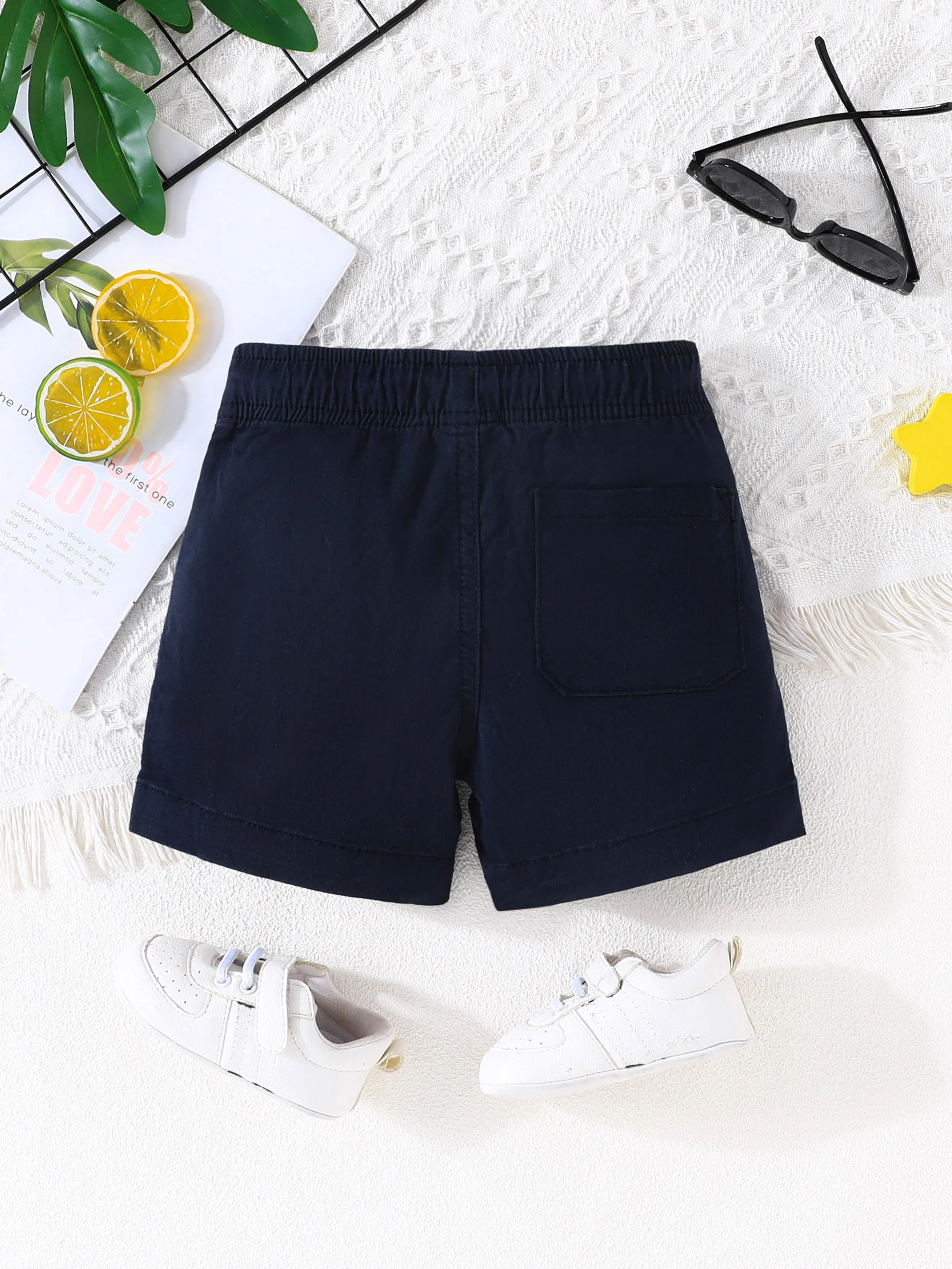 2024 New Boys school uniform Kids Summer Cotton Chino Shorts Children Formal Short Pants High Quanlity Solid Navy Uniform 18