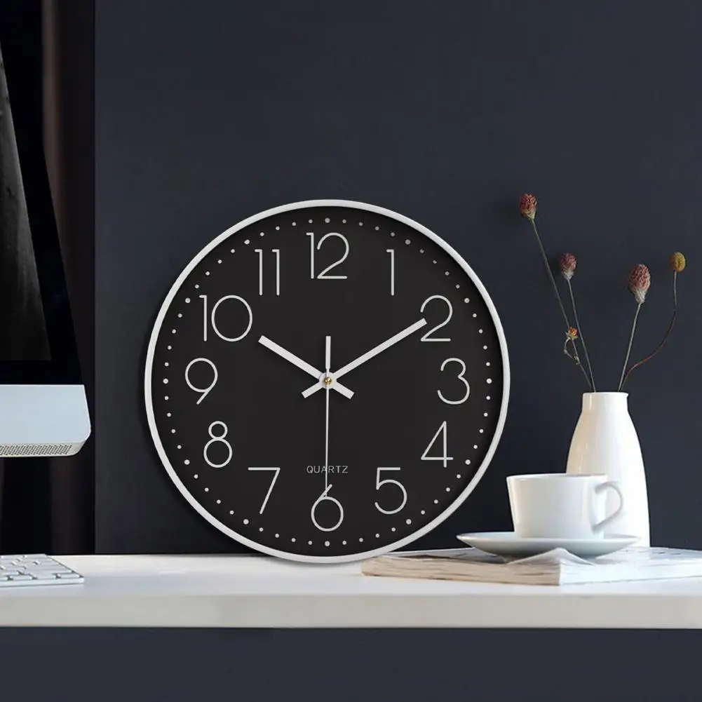 Eco-friendly Wall Digital Clock Embossed Scale Accurate Timekeeper Glass Surface Digital Wall Clock Living Room Decoration