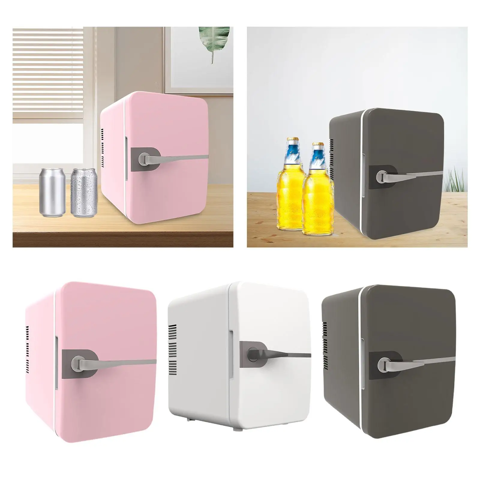 Mini Fridge 6 Liters Portable Electric Cooler Warmer Personal Refrigerator for Car Bedroom Dorm Makeup Skincare Beverage Compact
