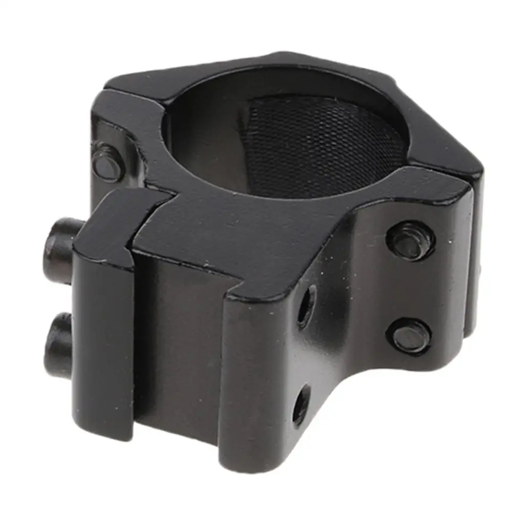 25.4mm 1\'\' Tube Clamp Ring Scope Mount Holder 11mm Rail with Hex Wrench for Installing Flashlight Torch (Black)- Low Profile