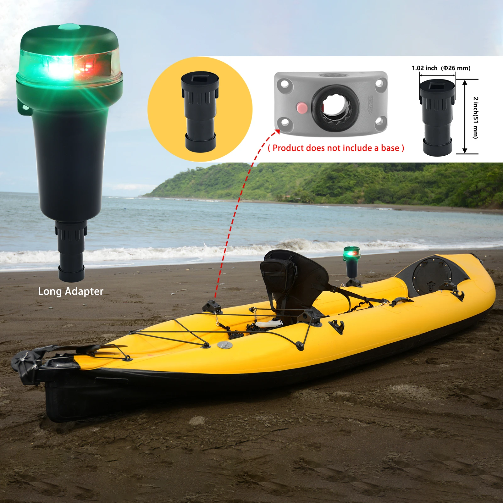 Luces navegación LED portátiles para kayak y barco – Rojo y verde - imagen 2