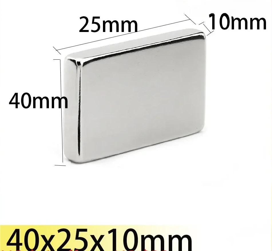 

40x25x10 N35 NdFeB Block Neodymium 40x25 Magnet Super Strong Permanent Magnetic Search Magnets Bar Fridge Metal Motor Generator