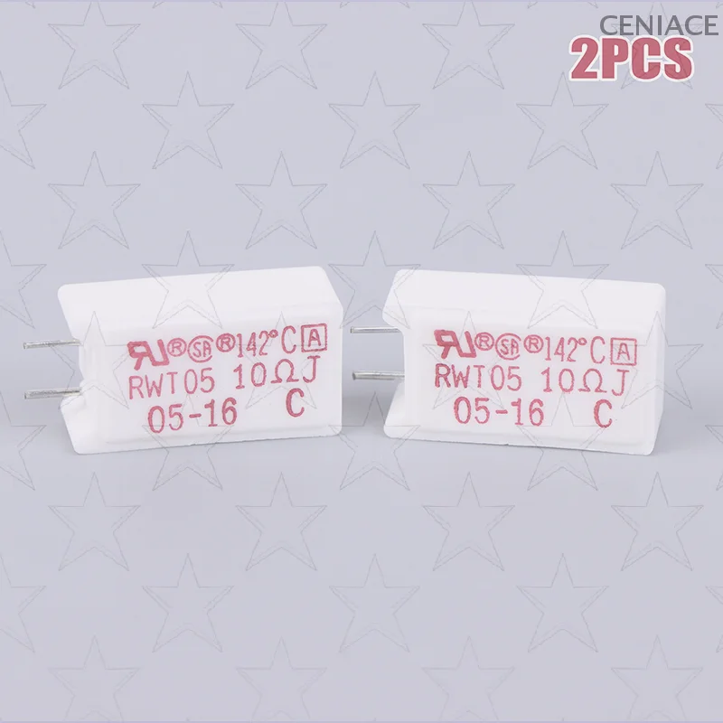 Bundle of 2, Cement Resistance RWT05 5W 6.8ΩJ, Heat Protection at 142℃