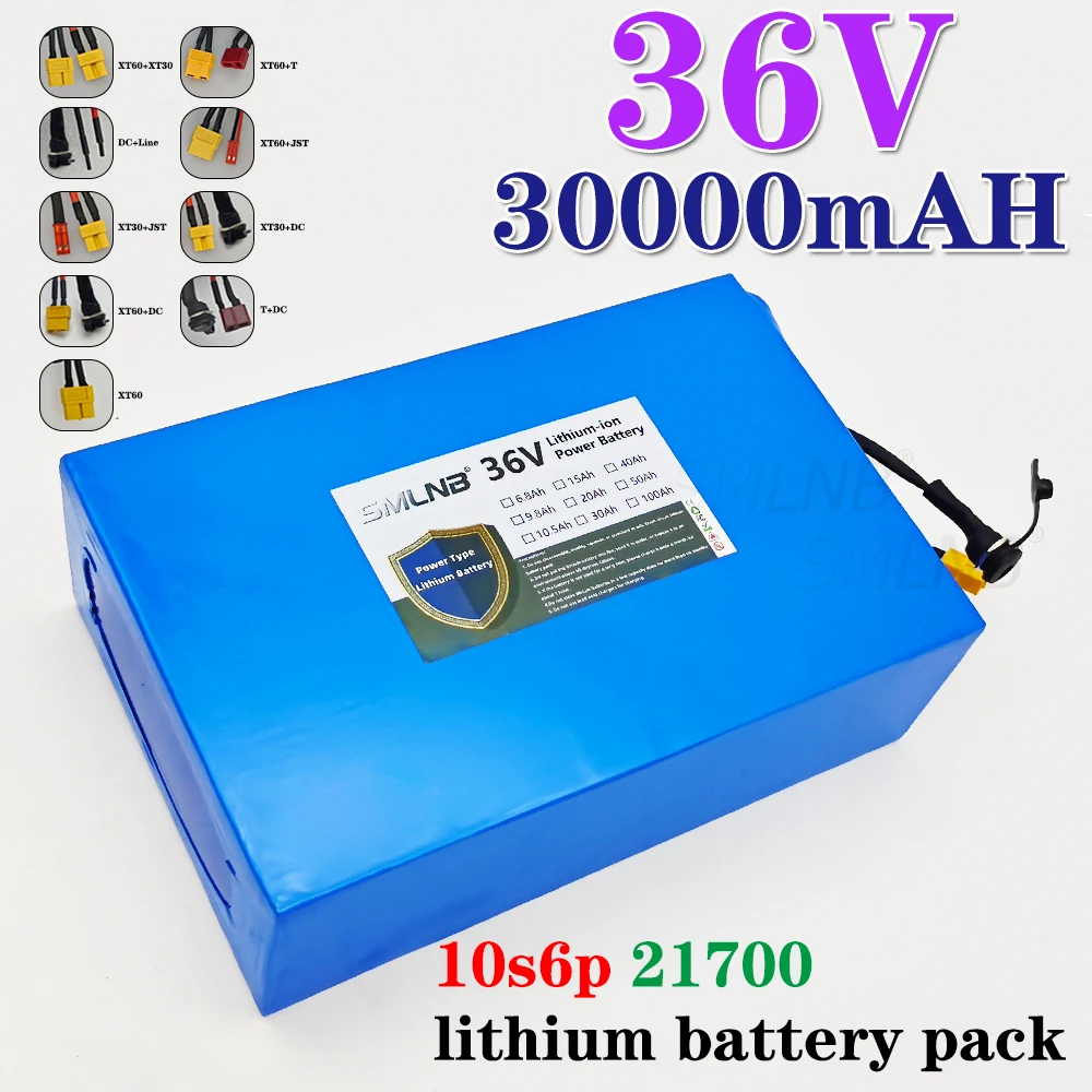 

10S6P battery pack Suitable for bicycles, wheelchairs, outdoor motorcycles 36V 30000mAh 21700 lithium-ion battery with BMS