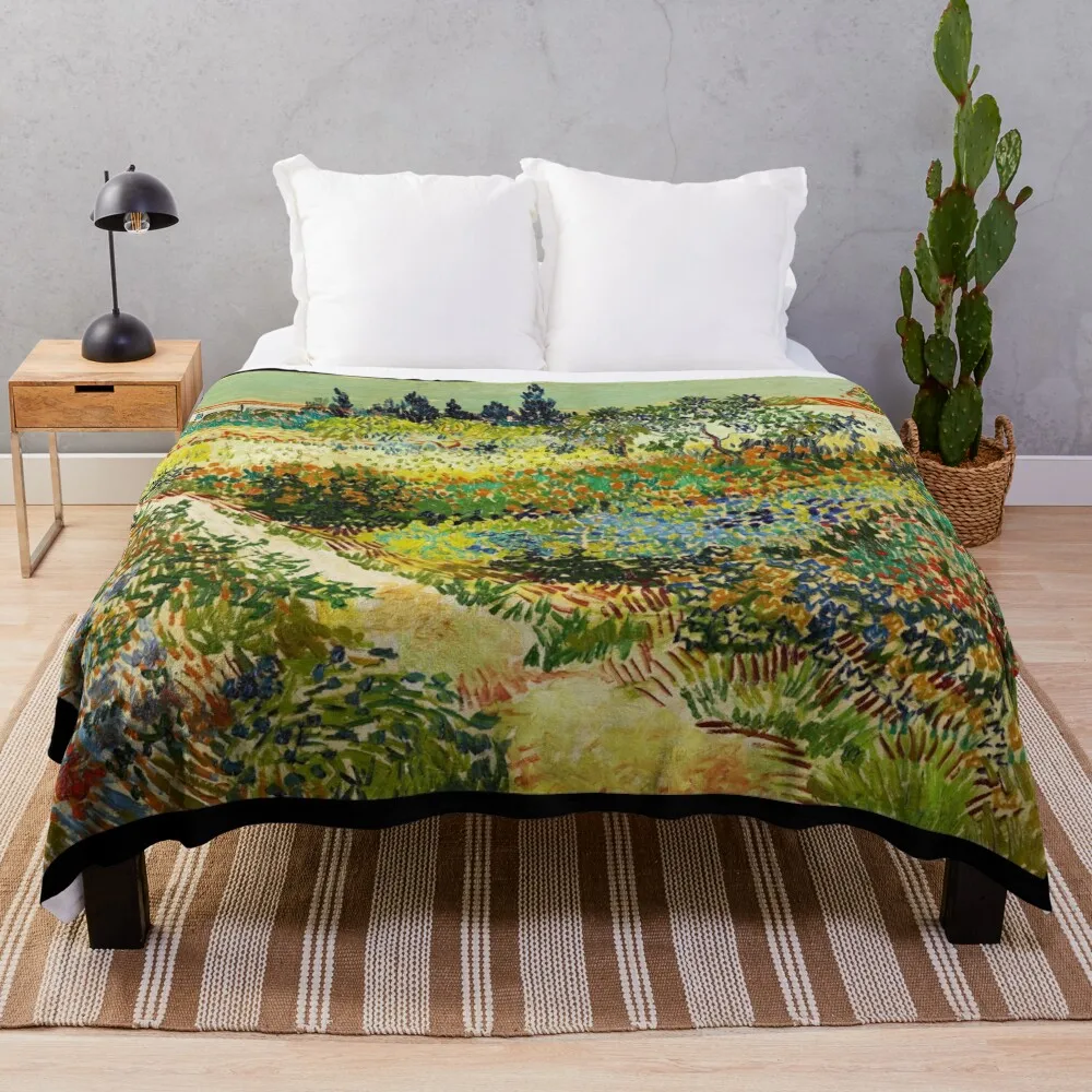 Van Gogh - Garden at Arles Throw Blanket Luxury Designer Thermal Bed Fashionable Bed Blankets