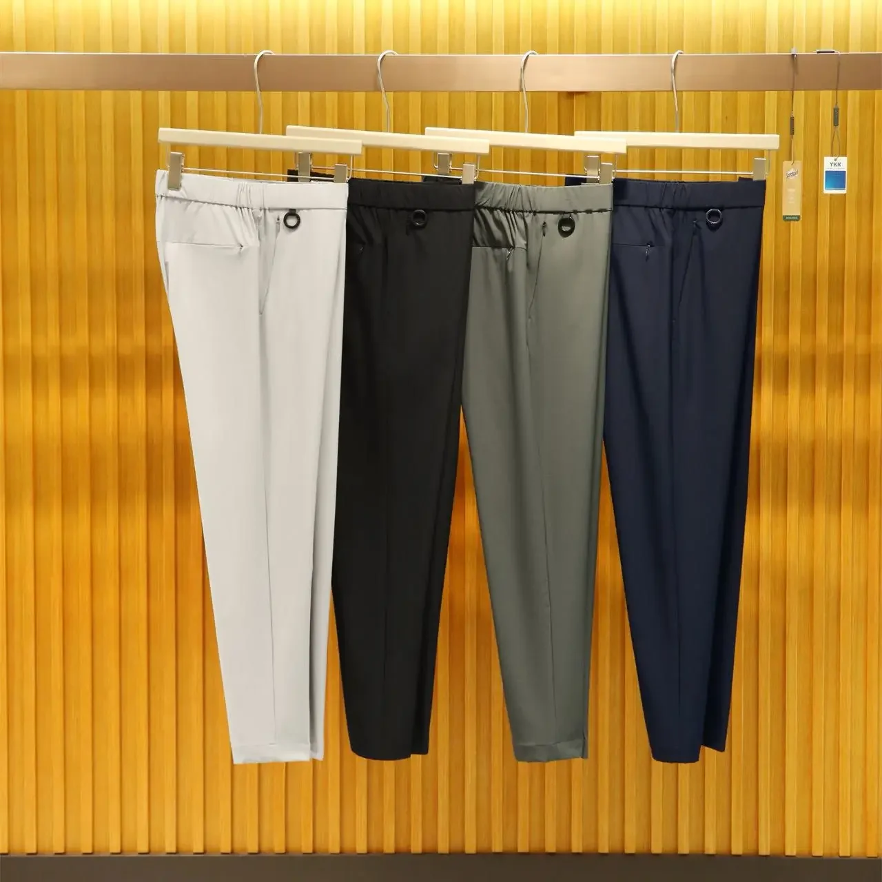 

26 spring and summer new men's outdoor elastic waterproof function wind anti-wrinkle easy care casual straight pants