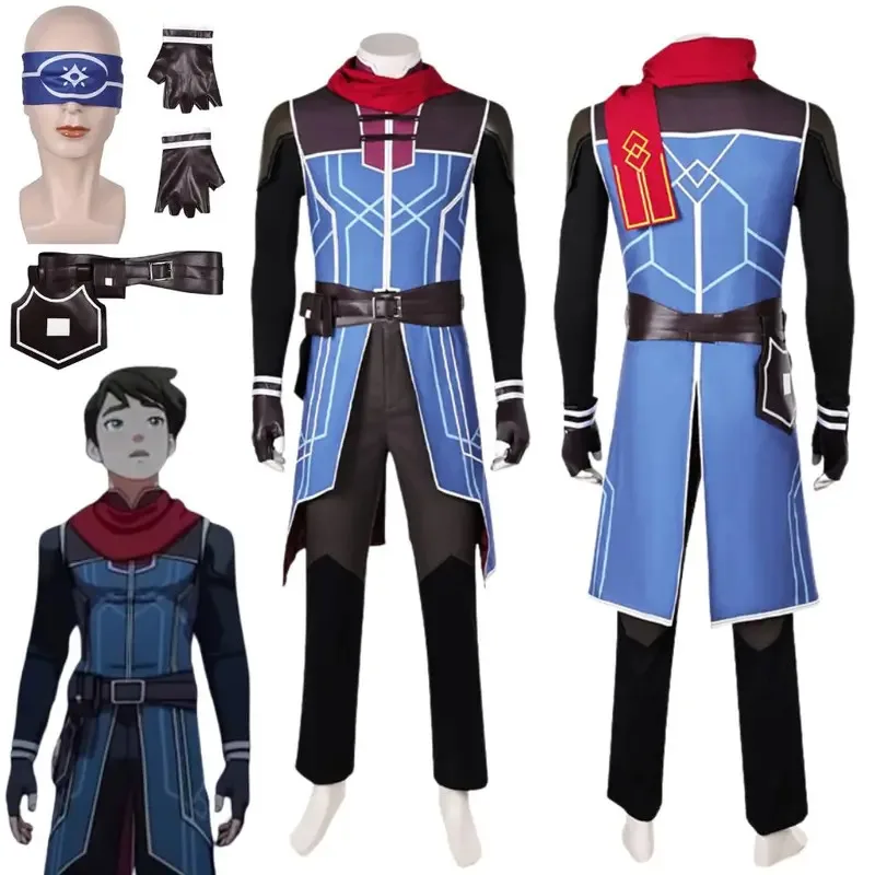 

The Dragon Prince Callum Cosplay Fantasia Costume Disguise for Men Clothes Belt Roleplay Outfits Halloween Carnival Party Suit