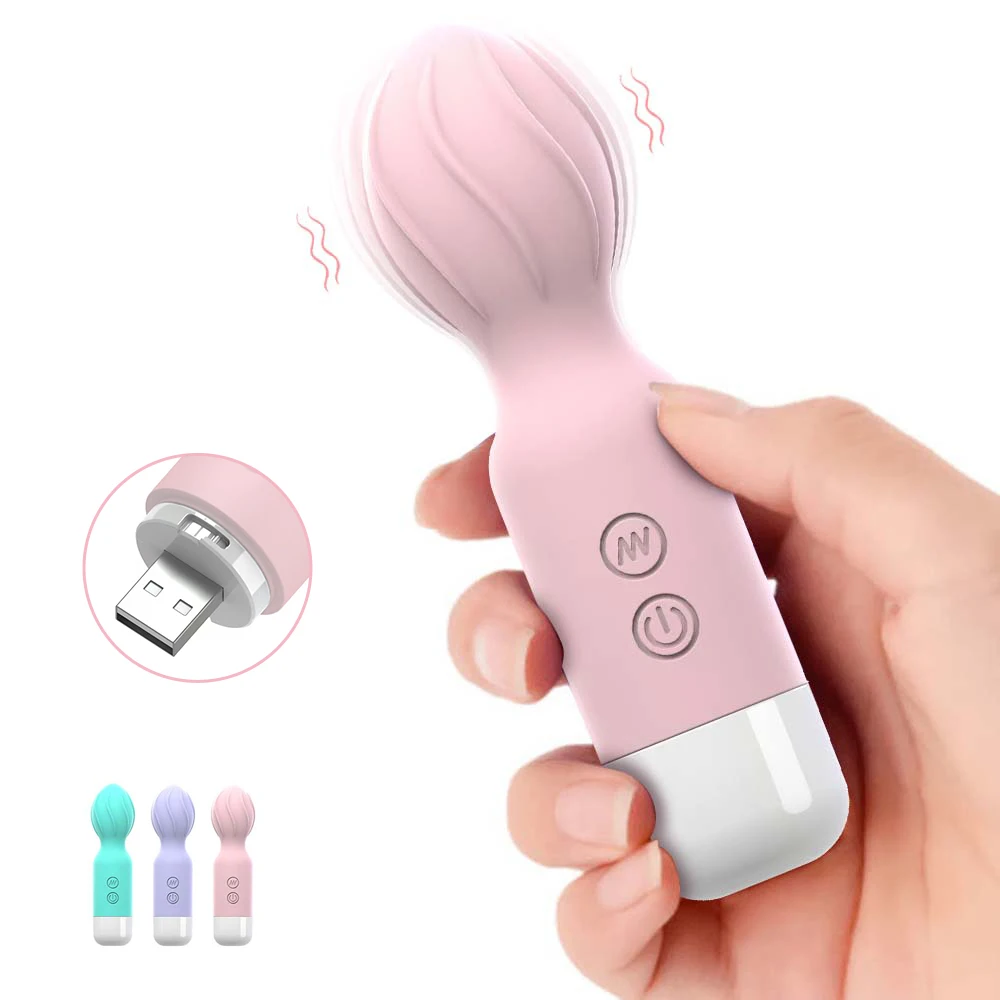 Mini AV Vibrator For Women Magic Wand Clitoris Stimulator USB Rechargeable Portable Silicone G-Spot Massager Aldult Sex Toys 18+