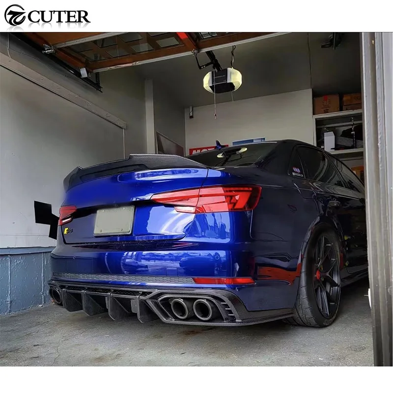 A4 B9 S4 Dry Carbon Fiber Rear Bumper Lip Diffuser Splitter for Audi A4 B9 S4 Car body kit 2021