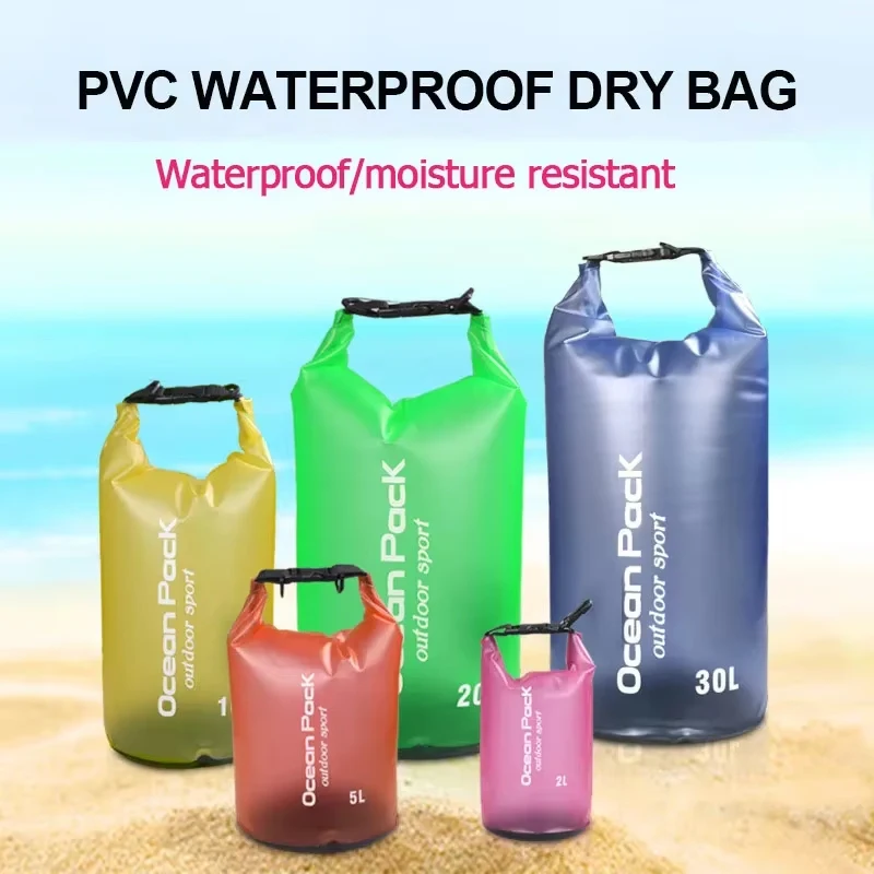 5L/10L/15L/20L Waterproof PVC Dry Bag Sack Ultralight Drifting Swimming Clothes Storage Bag Rafting Kayaking Outdoor Sport Bag