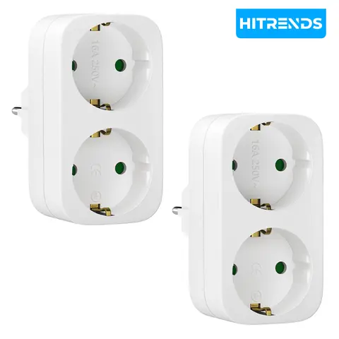 Alman standart fiş adaptörü Schuko standart 16A yüksek güçlü iki-üçlü duvar prizi taşınabilir seyahat dönüştürücü fiş