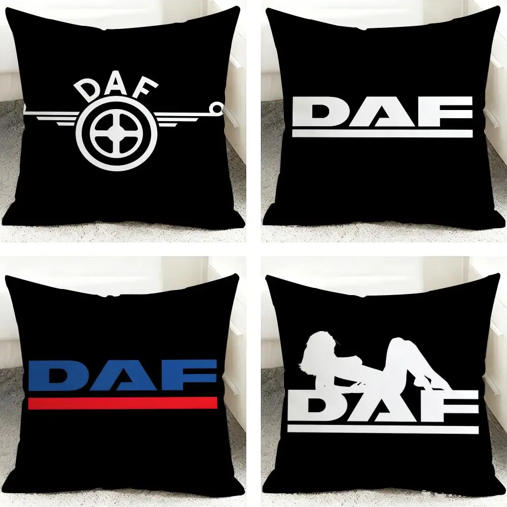 D-DAF Truck Logo Cushion Cover 40x40cm Square Decorative Sofa Cushion Cover Bedroom Living Room Home Decor Gift
