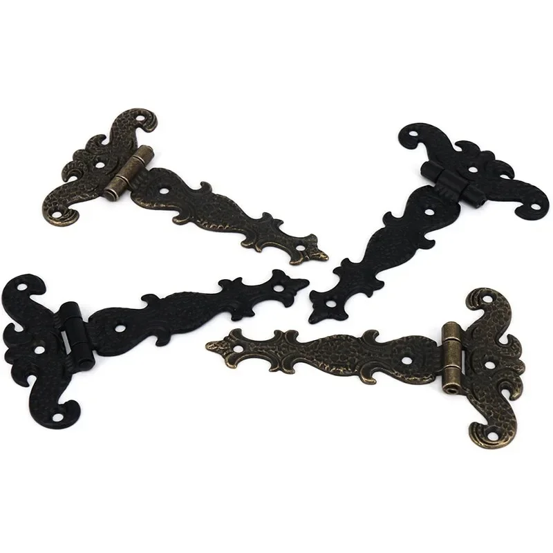 Bisagra negra/bronce antiguo de 113x69mm para ventanas, armarios, puertas, cajas de madera, joyero, cofre, 2 uds.