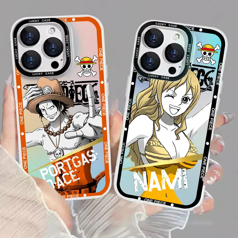 One Piece Nami Usopp Cute Phone Case For Apple iPhone 15 14 13 12 11 XS XR X Pro MAX 8 7 Plus Laser Gradient Soft Cover