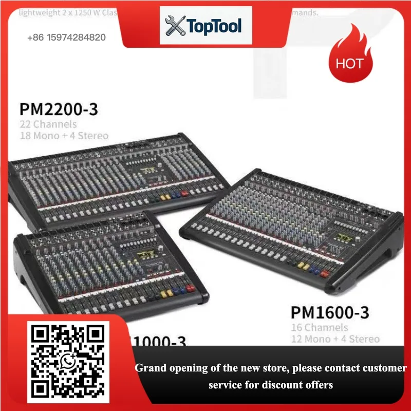 PM1000-3 Mixer High Power DSP Reverb Dual Effect Stage Wedding Performance MIXER Portable with Cover