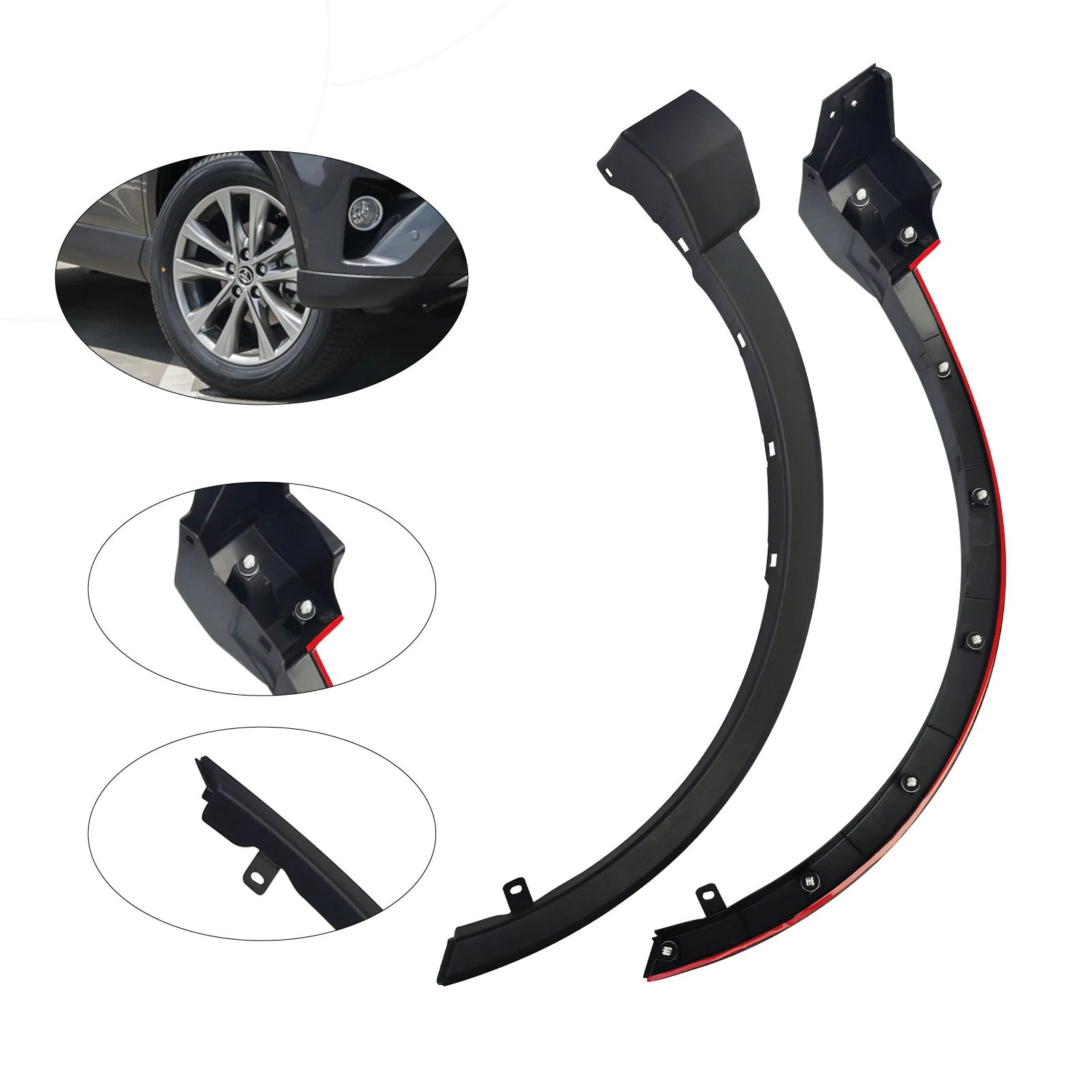 Left Driver&Right Side Front Wheel Fender Flares for Toyota Rav4 2013-2018,Wheel Cover Arch Molding Plastic Front Fender