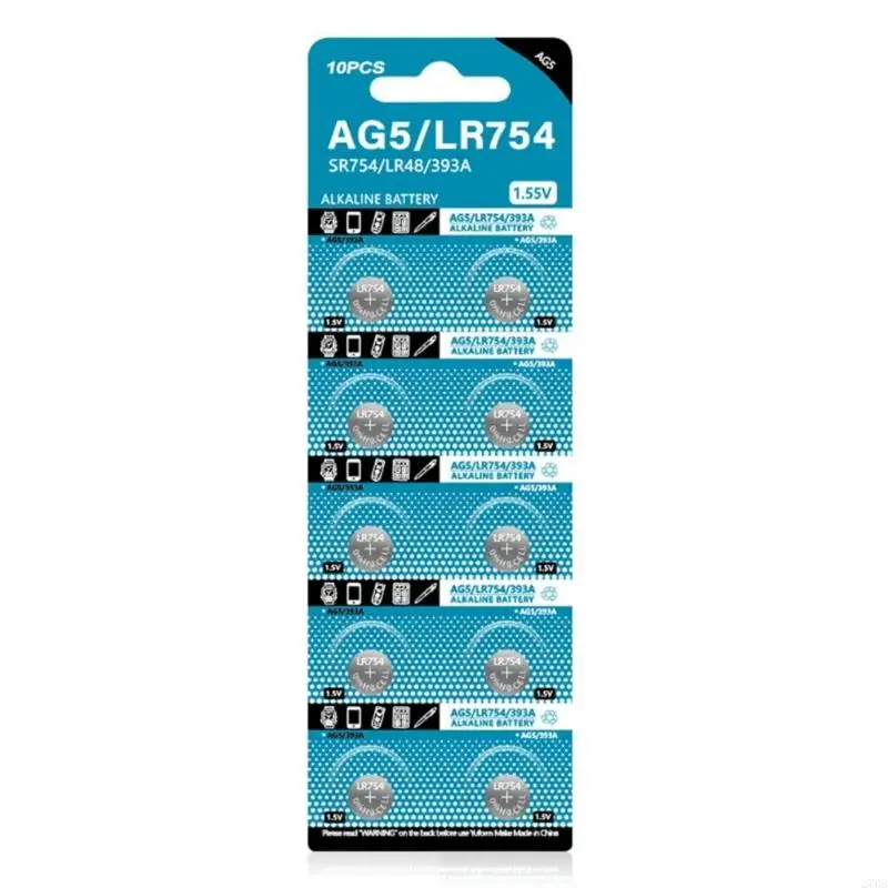 270b 10pcs LR754 Ag5 Алочные батареи SR754 546 RW28 939A LR48 Клетка щелочной кнопки